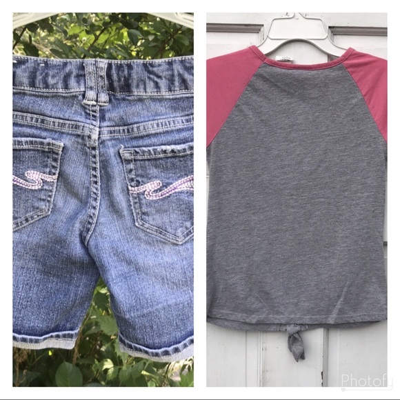 Route 66 Embroidered Jean Shorts Shopkins Tie Tee - Picture 4 of 16